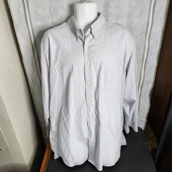 Kirkland Signature Men's Striped Shirt Size 18 34-35 - Picture 4 of 11